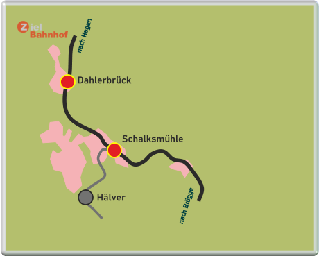 Dahlerbrück Schalksmühle Hälver nach Hagen nach Brügge