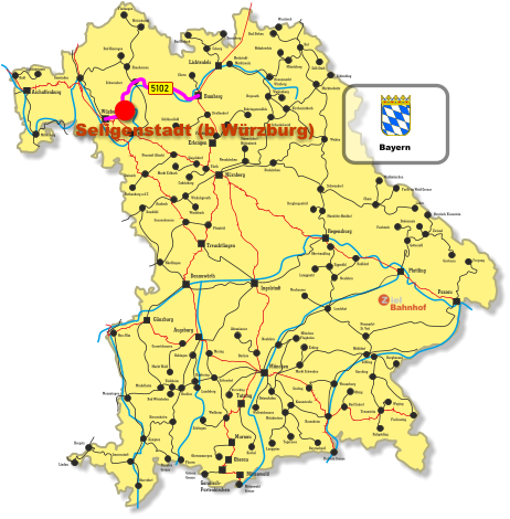 Wurzbach Lichtenfels Bamberg Erlangen Ingolstadt Tutzing Oberau Aschaffenburg Treuchtlingen Mittenwald Donauwörth Wüzburg Nürnberg Regensburg Plattling Passau Augsburg Murnau Günzburg München Melrichstadt Fludungen Ebenhausen Bad Kissingen Schweinfurt Kitzingen Gemünden Kahl Schönkrippen Miltenberg Ebern Coburg Bad Rodach Sonneberg Behringersmühle Ebermannstadt Forchheim Strullendorf Schlüsselfeld Fürth Markt Erlbach Cadolzburg Neustadt (Aisch) Steinach Rothenburg a.d.T. Ansbach Dombühl Windsbach Wickelsgreuth Pleinfeld Gunzenhausen Maxhütte-Haidhof Burglengenfeld Schwandorf Cham Waldmünchen Furth im Wald Grenze Lahm Weiden Neunkirchen Siegelsdorf Kirchenlaibach Schnabelwaid Bayreuth Weidenberg Neuenmarkt Wirsberg Münchberg Helmbrechts Hof Bad Steben Selb Stadt Schirnding Marktredwitz Neukirchen Simmelsdorf- Hüttenbach Hergatz Lindau Neu-Ulm Memmingen Mindelheim Buchloe Türkheim Bad Wörishofen Biessenhofen Füssen Kempten Garmisch- Partenkirchen Griesen  Grenze Pfronten Grenze Oberstdorf Immenstadt Oberammergau Weilheim Schöngau Landsberg Kaufering Bobingen Markt Wald Gessertshausen Mering Geltendorf Nördlingen Obertraubling Radldorf Neufahrn Eggmühl Langquaid Neuhausen Landshut Herrsching Wolfratshausen Dachau Altomünster München Flughafen Erding Markt Schwaben Grafing Wasserburg Neufahrn Mühldorf Neumarkt- St. Veit Rosenheim Deisenhofen Holzkirchen Kreuzstraße Lenggries Kochel Tegernsee Bayrischzell Traunstein Freyung Grafenau Zwiesel Bayrisch Eisenstein Bodenmais Viechtach Gotteszell Tüßling Burghausen Garching Obing Bad Endorf Waging Ruhpolding Freilassing Kufstein Grenze Mittenwald Grenze Hochstadt- Marktzeuln 5102 Bayern Seligenstadt (b Würzburg)