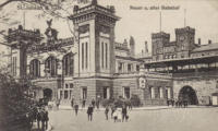 Saarbrücken alter und neuer Bahnhof um 1909